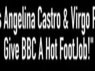 BBWs Angelina Castro & Virgo Peridot Give BBC A marvellous FootJob&excl;