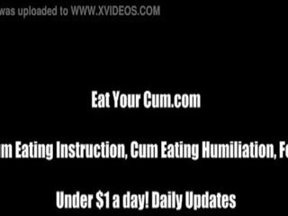 Lick your prick clean of your cum CEI