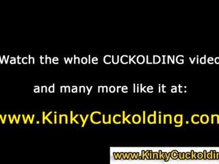 Cuckold loving slut introduces him eat cumshot