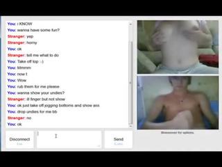 Slutsroulete.com | omegle gånger: libidinous blondin husmor gnuggning själv